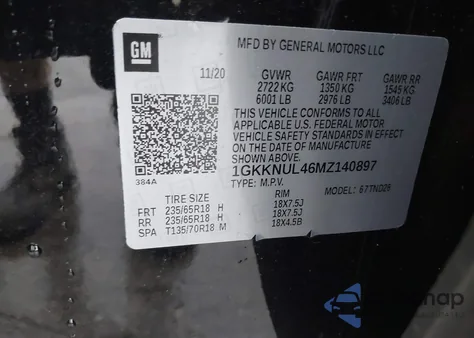 2021 GMC Acadia Awd Slt z USA, uszkodzony, nr VIN 1GKKNUL46MZ140897